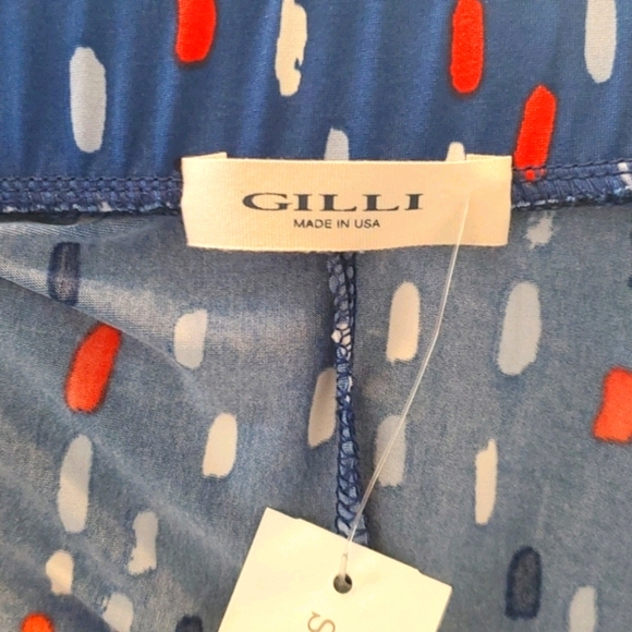 Gilli Tessa Midi Skirt - 3x Blue w/ Red/Wht/Blk - Picture 5 of 6